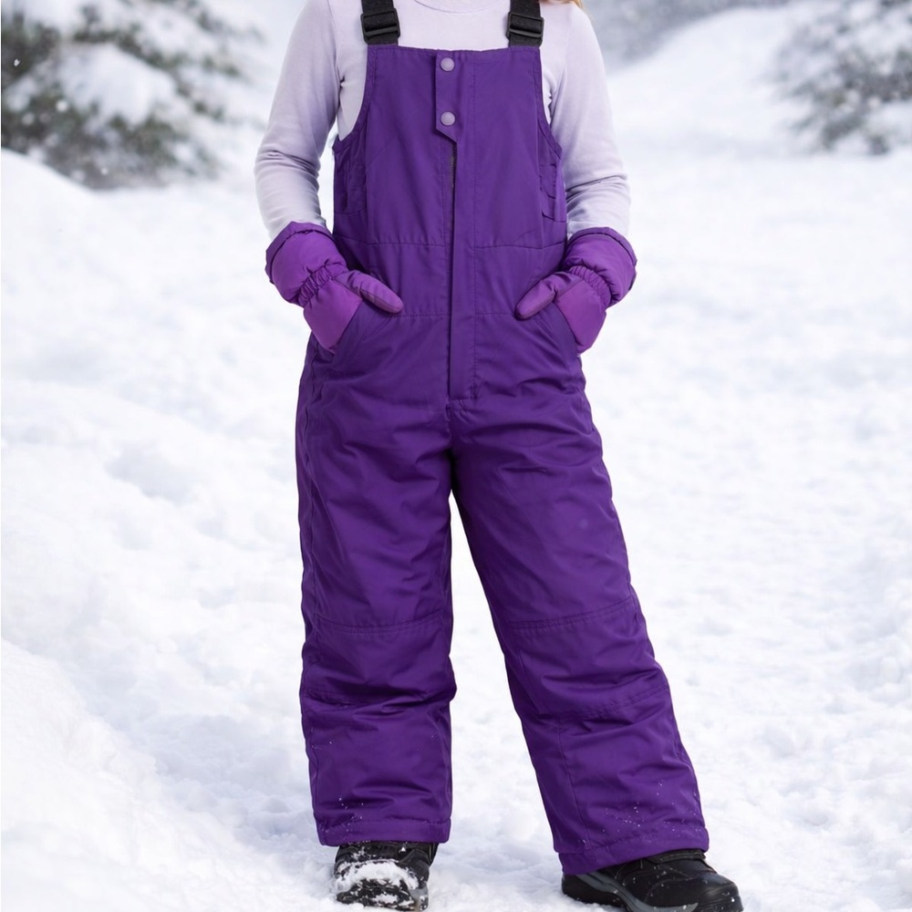 Columbia Girls Crushed Out Snow Bib Purple Size L 10/12 Omni-Shield NWT